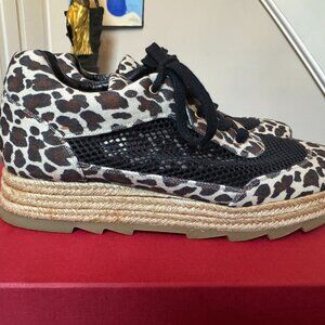 Stella McCartney Leopard Espadrille Platform Sneakers 38